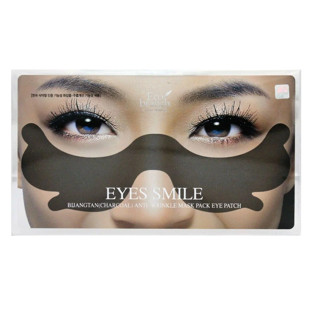 ECO BRANCH - ТКАНЕВЫЕ ПАТЧИ ДЛЯ ГЛАЗ И ПЕРЕНОСИЦЫ ПРОТИВ МОРЩИН EYES SMILE BIJANGTAN ANTI WRINKLE MASK PACK EYE PATCH, 10 ШТ