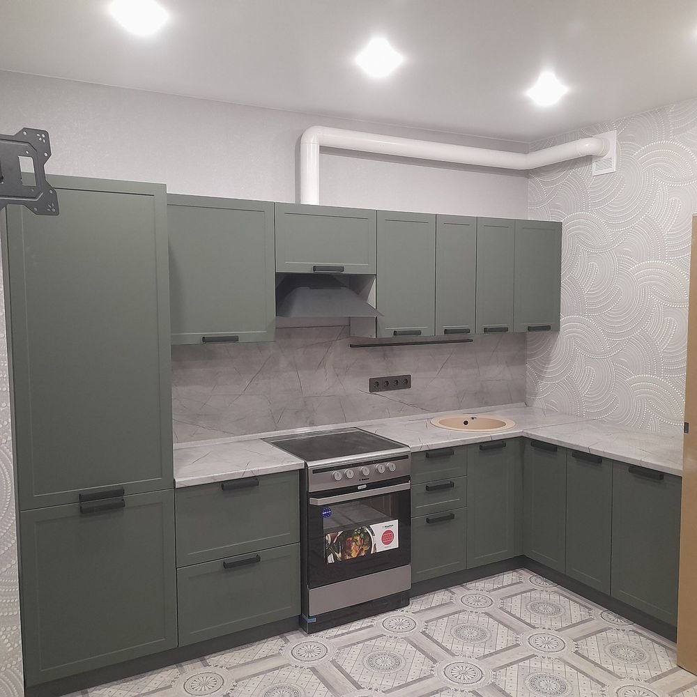 Модульная кухня "Квадро " 1800 Оливково-зеленый
