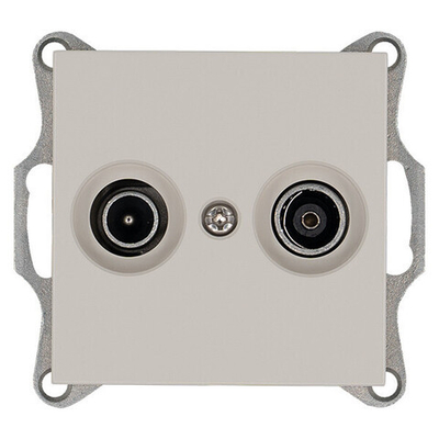 Розетка TV+FM Φ9.5mm оконечная с накладкой, цвет Тауп