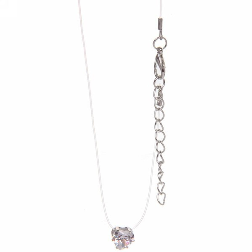 Подвеска на шею на леске «Emerald - Сердечко», цвет серебро, d-0.8мм