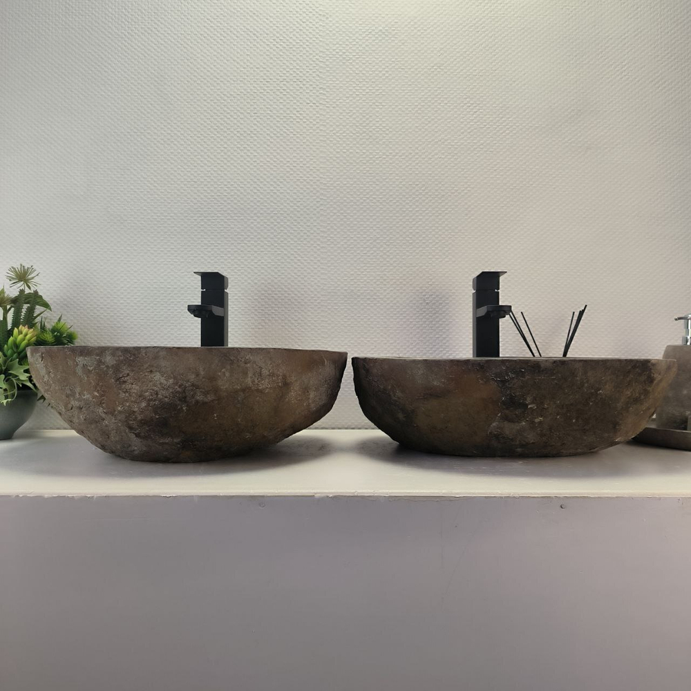 Раковина из речного камня ПАРА! RS-63696 47*41*15 2шт 0126