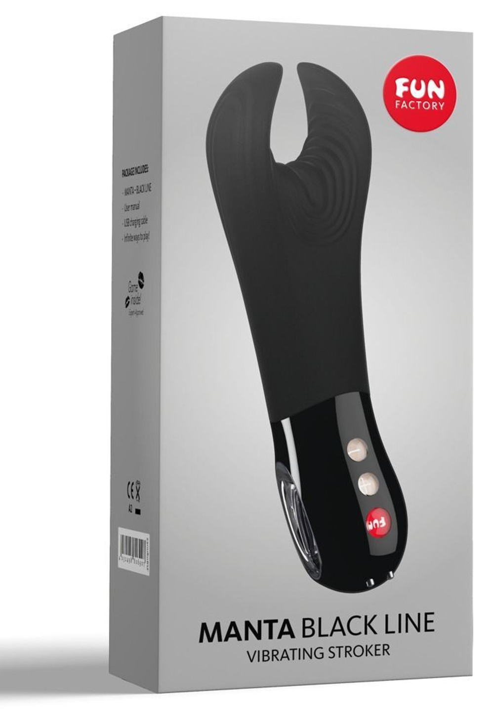 Черный фаллостимулятор Manta с вибрацией (Цвет: черный)