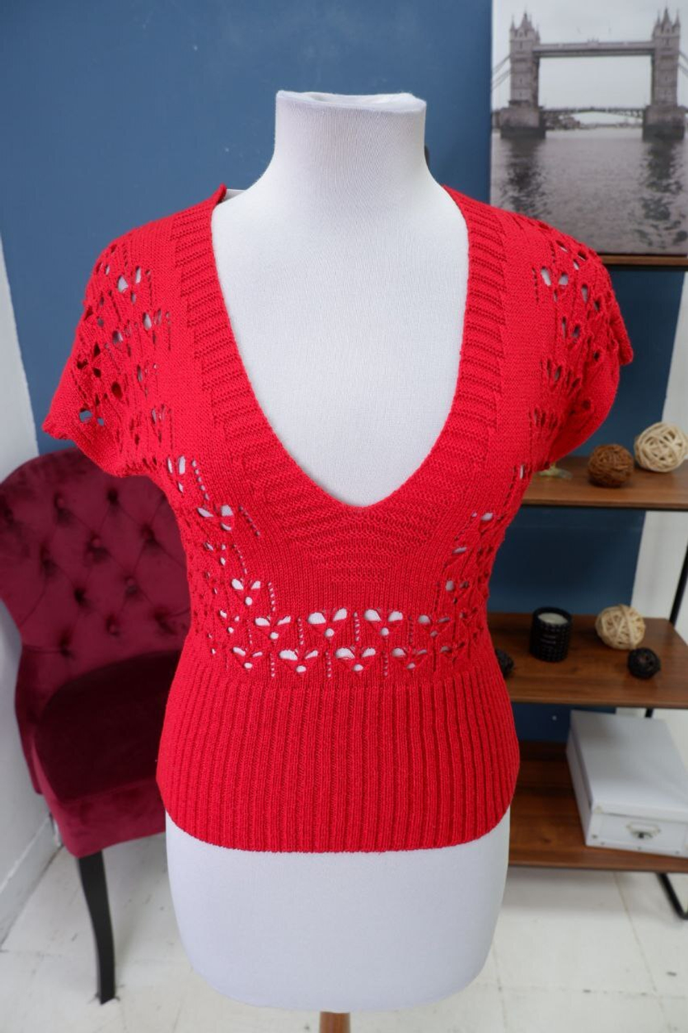 Кофта вязаная яркая 44 размер