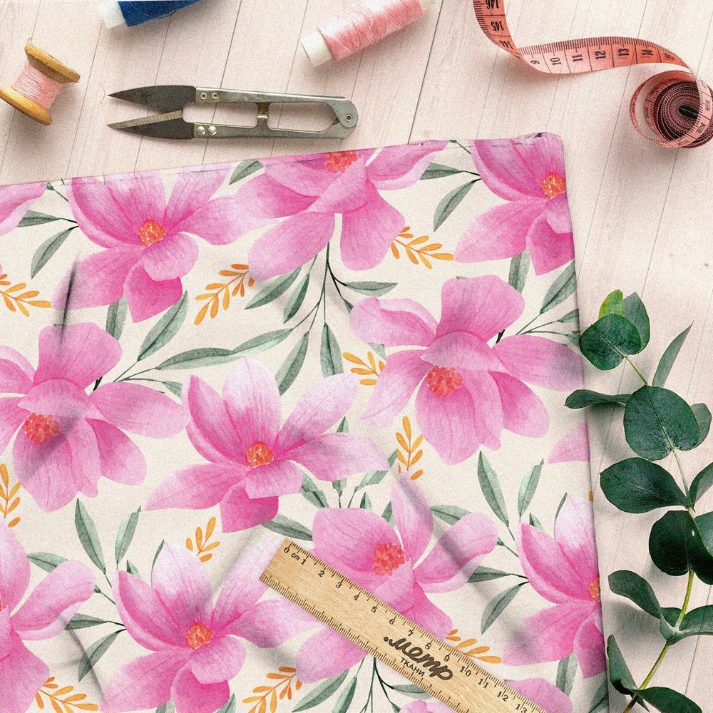 Ткань оксфорд 210 лотос букет