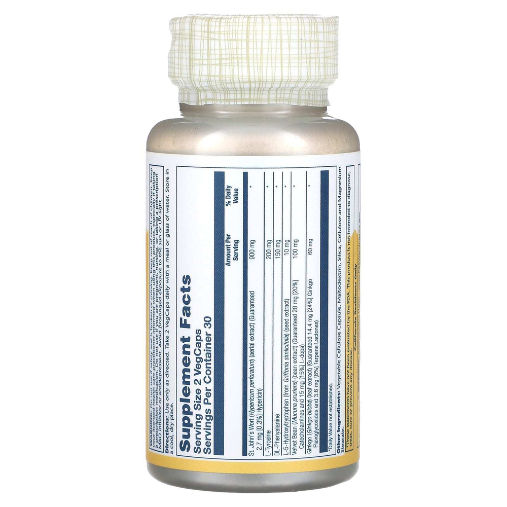 Solaray, St. John's Wort, средство для поддержания хорошего настроения, 60 растительных капсул