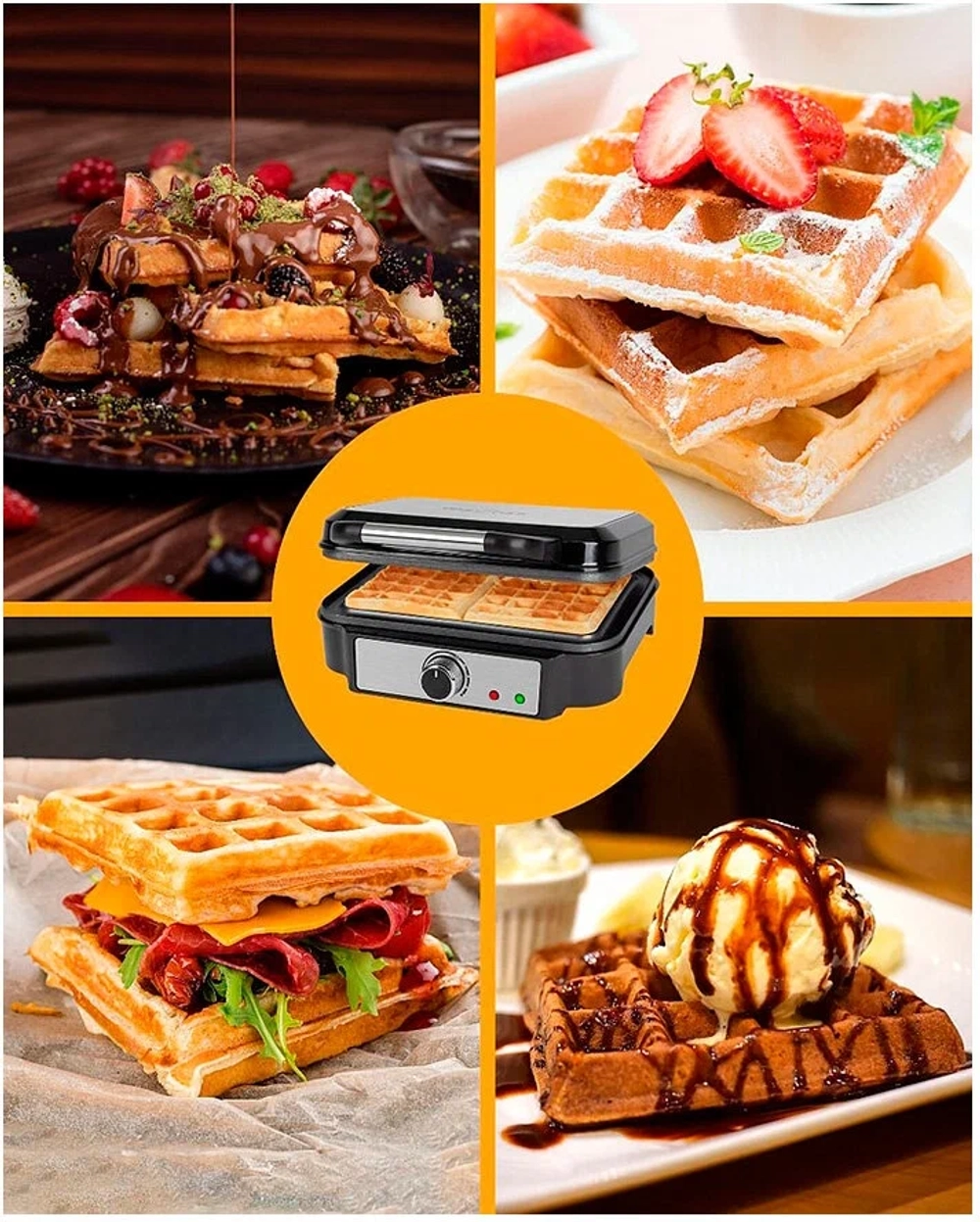 Вафельница Profi Cook PC-WA 1240 inox, термостат, быстрый нагрев