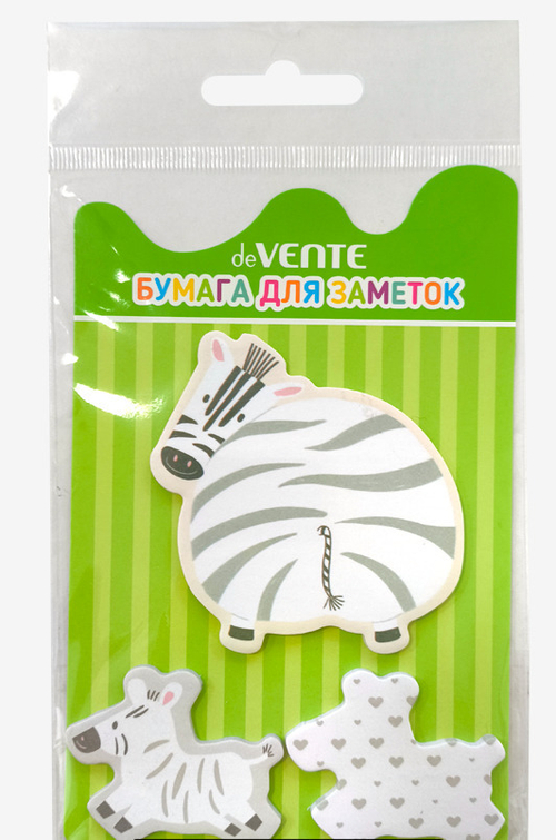 Бумага для записи самоклеющаяся ДЕВЕНТЕ Зебра 40*40 мм/70*70 мм 3*20 шт. (2010407)