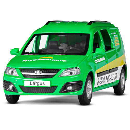 Модель 1:24 LADA LARGUS "Грузовичкоф", зеленый, откр. 4 двери. капот, багажник, свет, звук