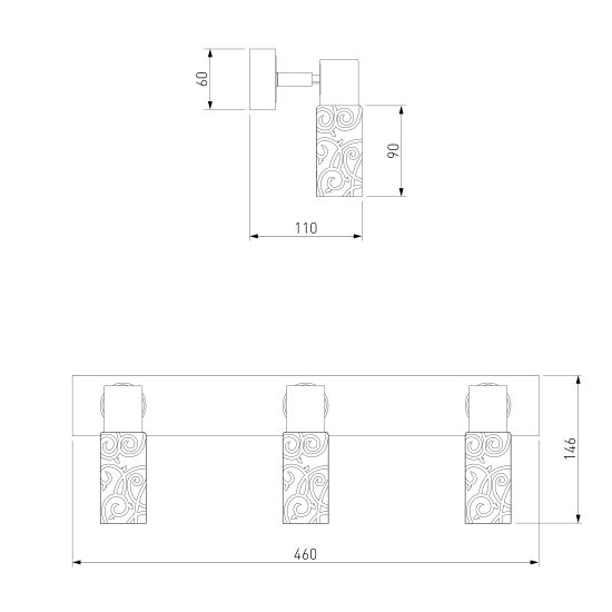 21130/3 / настенный светильник /   хром/венге