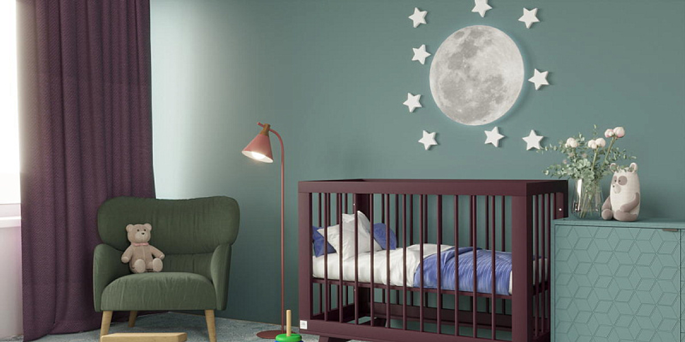 Кроватка детская Lillaland Lilla Aria с маятником Italian Plum