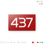 Номер на дверь 437, табличка на дверь для офиса, квартиры, кабинета, аудитории, склада, красная 120х70 мм, Айдентика Технолоджи