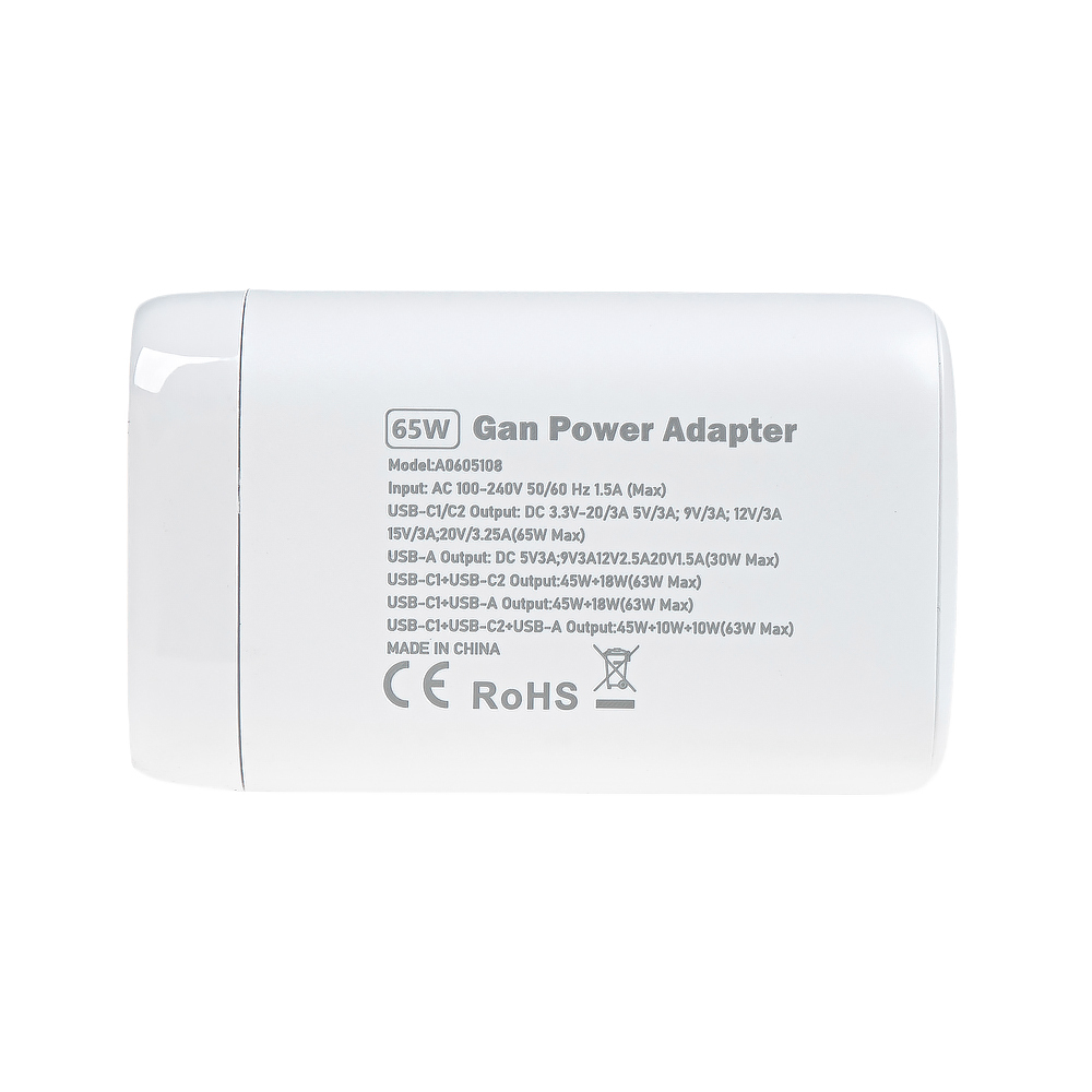 Сетевое зарядное устройство 65W GAN USB-A (QC3.0), 2 x Type-C (PD3.0) ARNEZI A0605108