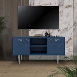 Тумба под ТВ Арт Колор matte 117см Стайл Сильвер Королевский синий матовый