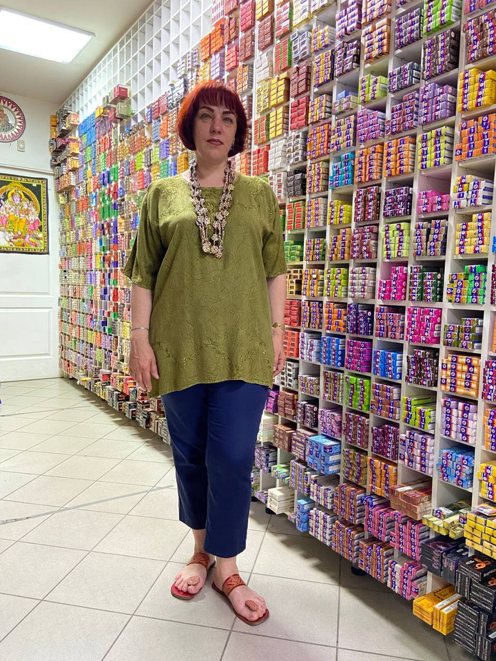 Блузка с вышивкой, вискоза, цвет зеленый 158501