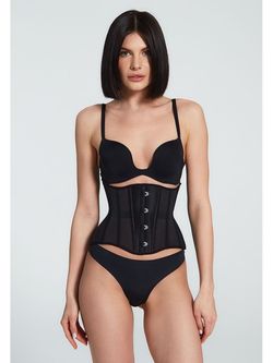 Черный прозрачный корсет MINI