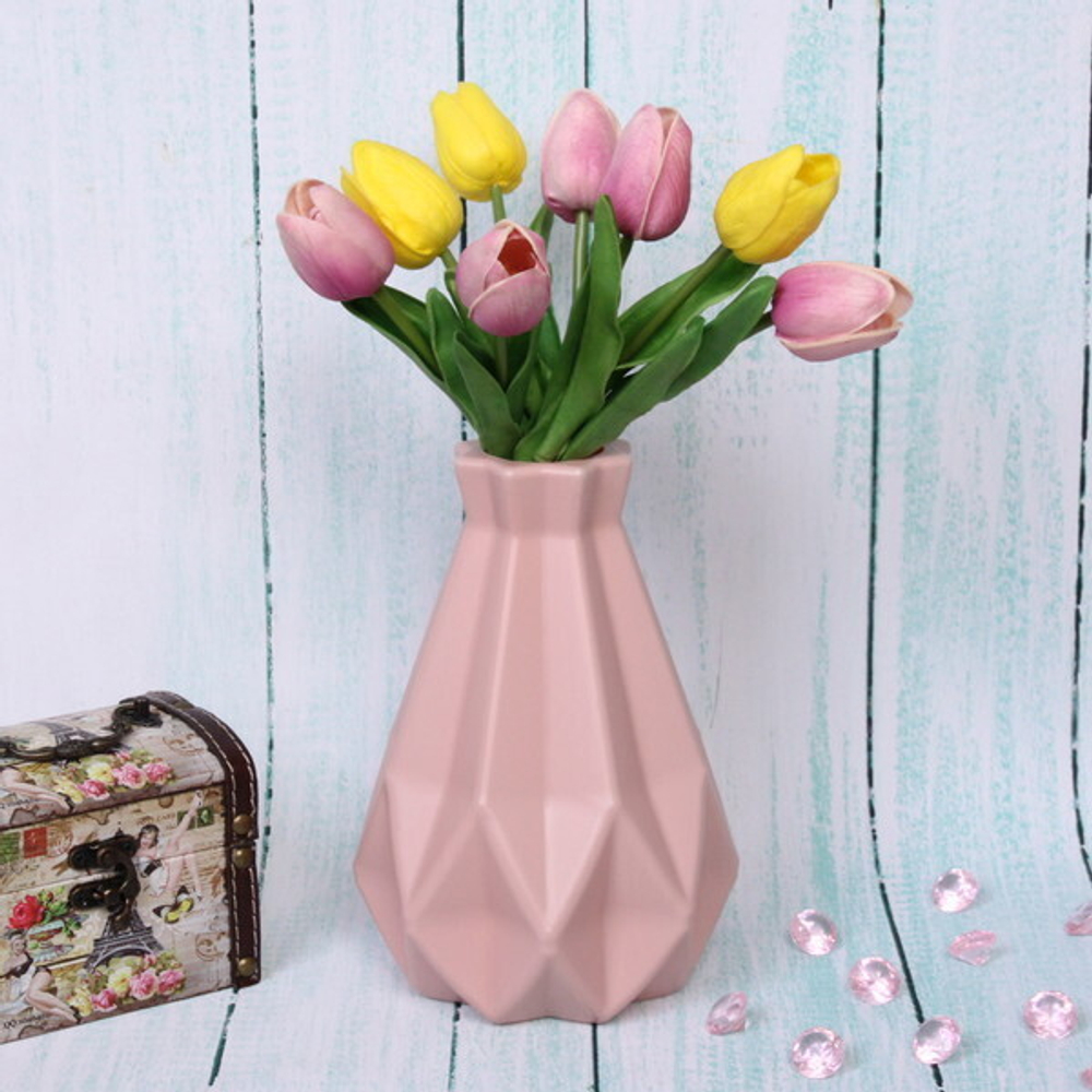 Ваза из пластика «Marlen-Калипсо» 2,5л 20*13,5см цвет розовый