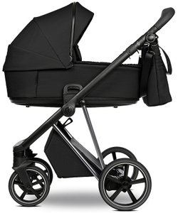 Детская коляска Roan Sol Vintage Luxury 2.0 3 в 1 с автокреслом Tutis Elo Black VIN 05/CB Caviar Black/Nickel/руч.Black