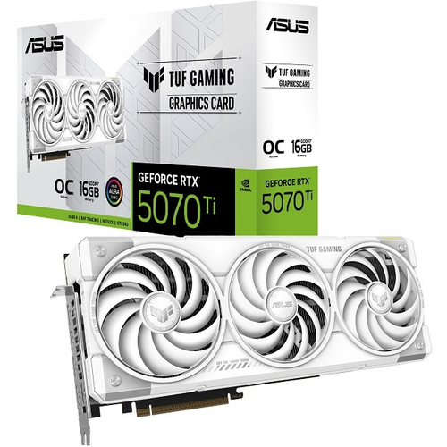Видеокарта ASUS GeForce RTX 5070 Ti TUF GAMING OC WHITE 16GB (TUF-RTX5070TI-O16G-WHITE-GAMING), (0YV0MD3-M0NA00)