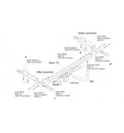 Фаркоп Oris на Peugeot 307, 308 HB, Citroen C4 HB (паспорт и сертификат в комплекте,без электрики) 2555-A