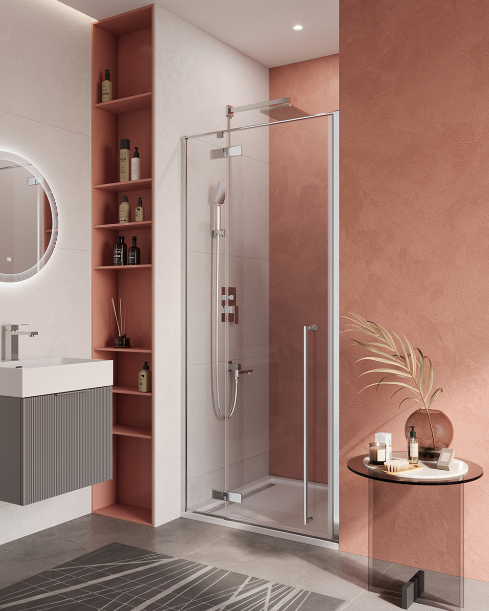 Душевая дверь Cezares LINER-B-12-100-C-Cr-L, 100х195, левосторонняя, профиль хром, стекло прозрачное