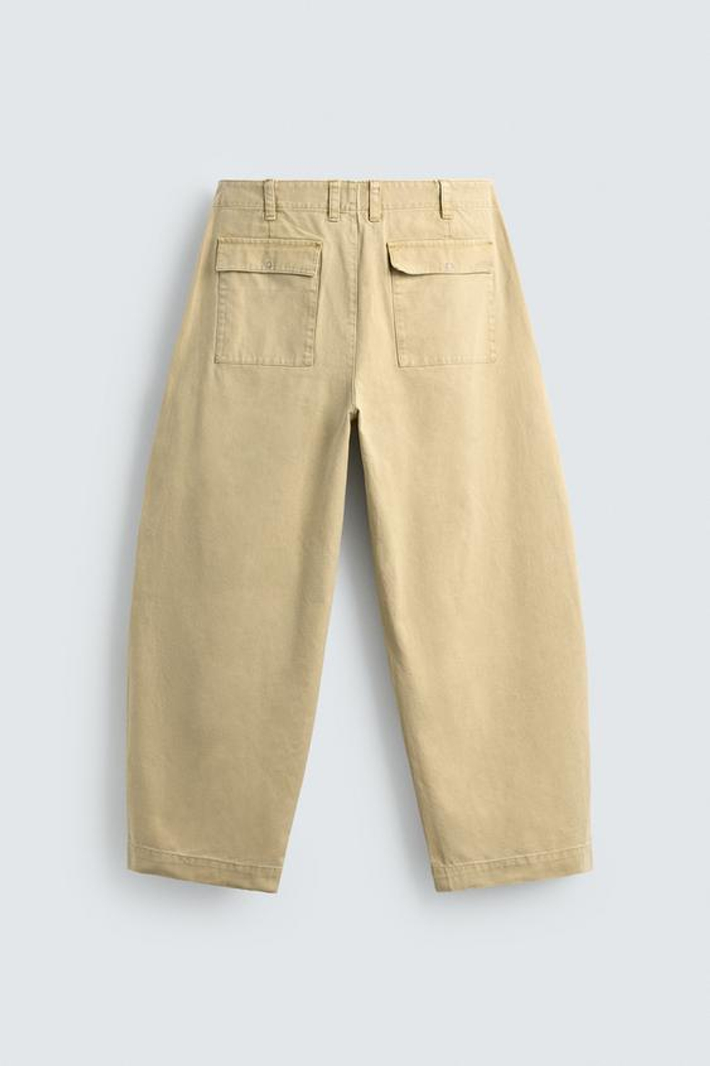 ZARA БРЮКИ BALLOON FIT С ЭФФЕКТОМ ПОТЕРТОСТИ, СВЕТЛО-ЖЕЛТЫЙ