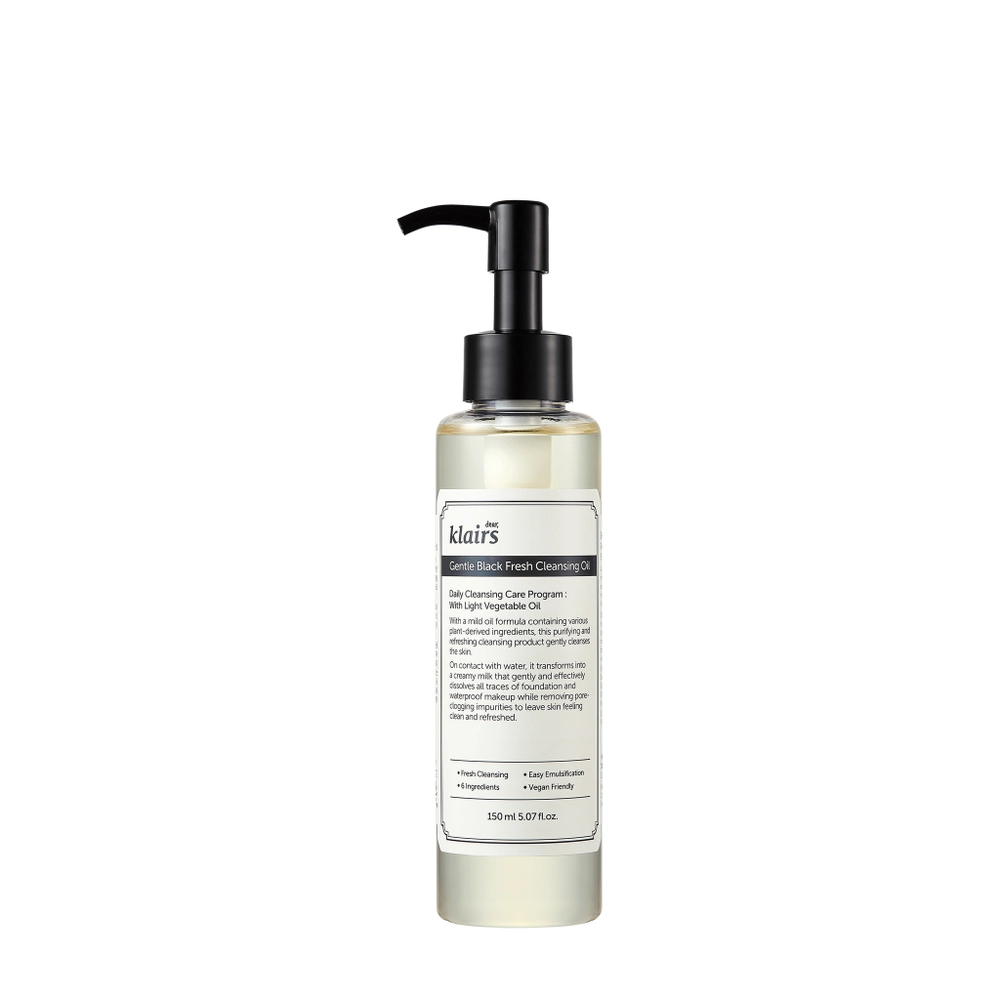 Гидрофильное масло Dear Klairs Gentle Black Fresh Cleansing Oil 150 мл