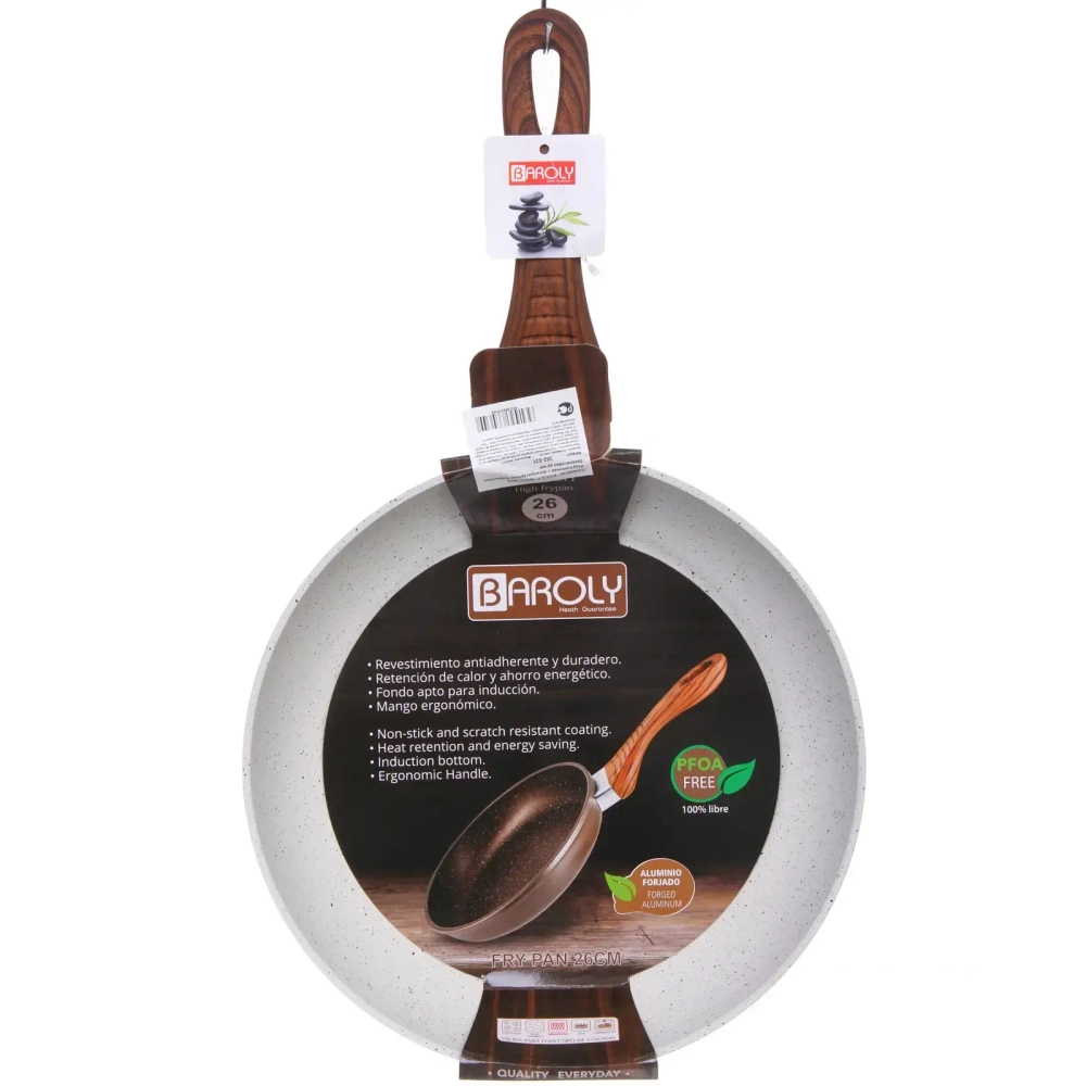 Сковорода «BAROLY» WHITE 26см индукционная с антипригарным покрытием, бакелитовая ручка