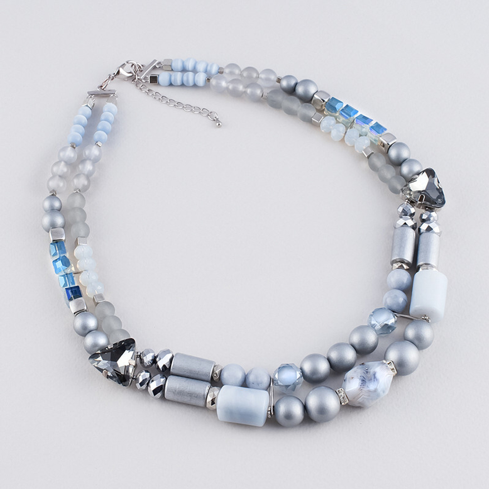 10118161 Колье Solo с агатом и кварцем