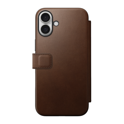 Кожаный чехол-книжка MagSafe Nomad Modern Leather Folio для iPhone 16 Plus Чехол из натуральной цельнозерновой кожи