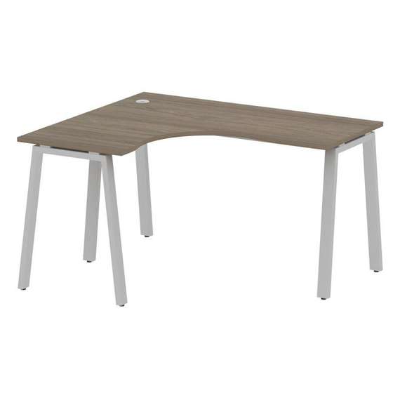 Metal System Стол криволинейный левый на А-образном м/к БА.СА-3 (L) Вяз Благородный/Металл Серый 140
