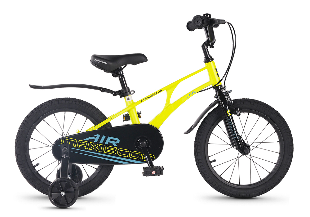 Велосипед 16'' Maxiscoo AIR Стандарт Плюс Желтый Матовый (2024)