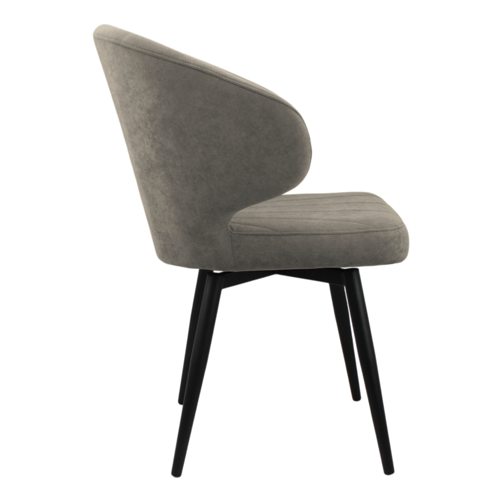 Стул поворотный "Милтон 360" (арт. 357П), велюр Бренди В29 коричневый, ножка круглая черная