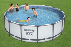 Каркасный бассейн Bestway 457х122 см + фильтр-насос 3028 л/ч, тент, лестница (56438 BW)