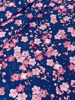 Ткань бязь плательная, рис. "Сакура", ширина 150 см, арт. 342