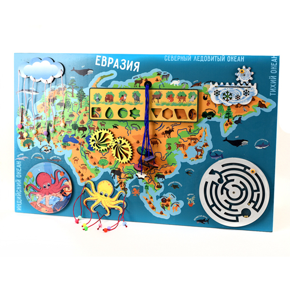 Бизиборд серии Наша планета Земля. Животный и растительный мир Евразии
