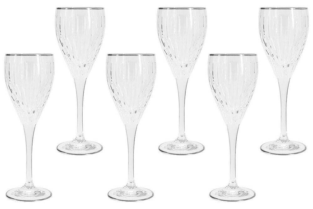 Набор бокалов для вина Пиза серебро, 0,25 л, 6 шт