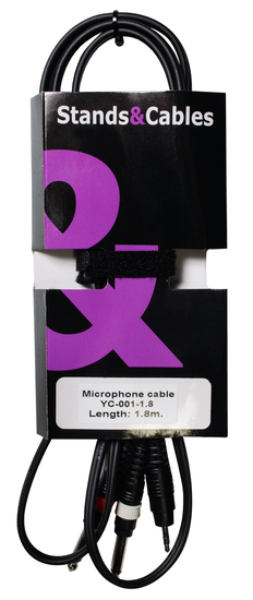 Акустический кабель 1,8м  3,5мм стерео - 2x 6,3мм моно STANDS & CABLES YC-001-1.8