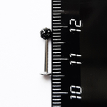 Лабрет 10 мм " Черный кристалл"для пирсинга губы. Толщина 1,2 мм. Медицинская сталь