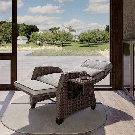 Кресло-реклайнер плетеное из ротанга Гранд Патио Grand Patio Greige
