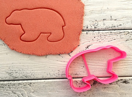 Вырубка Медведь белый01 9см бо