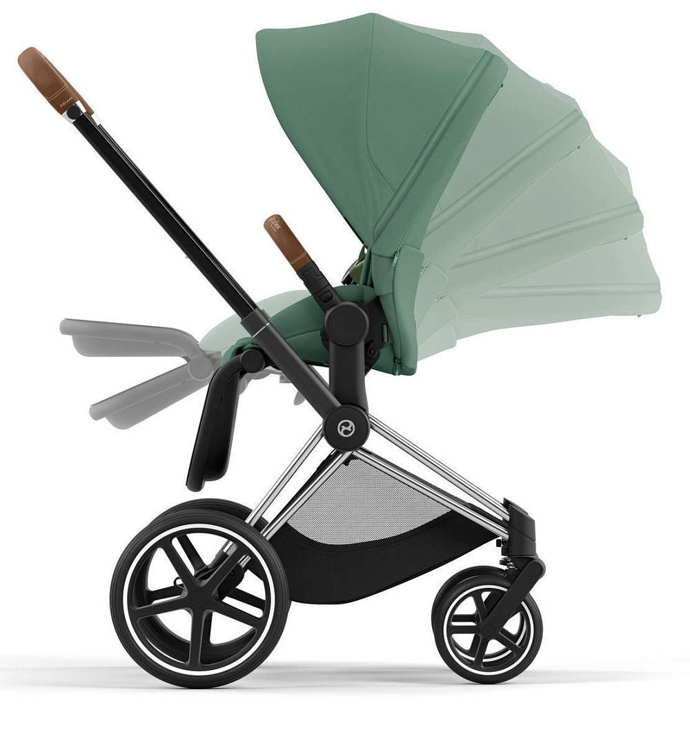 Коляска 2 в 1 Cybex Priam IV Chrome Brown complete Leaf Green