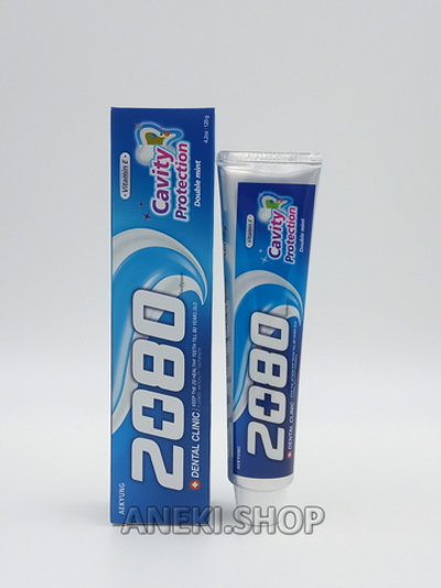 Зубная паста со вкусом натуральной мяты и витамином Е 120 г KERASYS Dental Clinic 2080 Cavity Protection Double Mint Toothpaste
