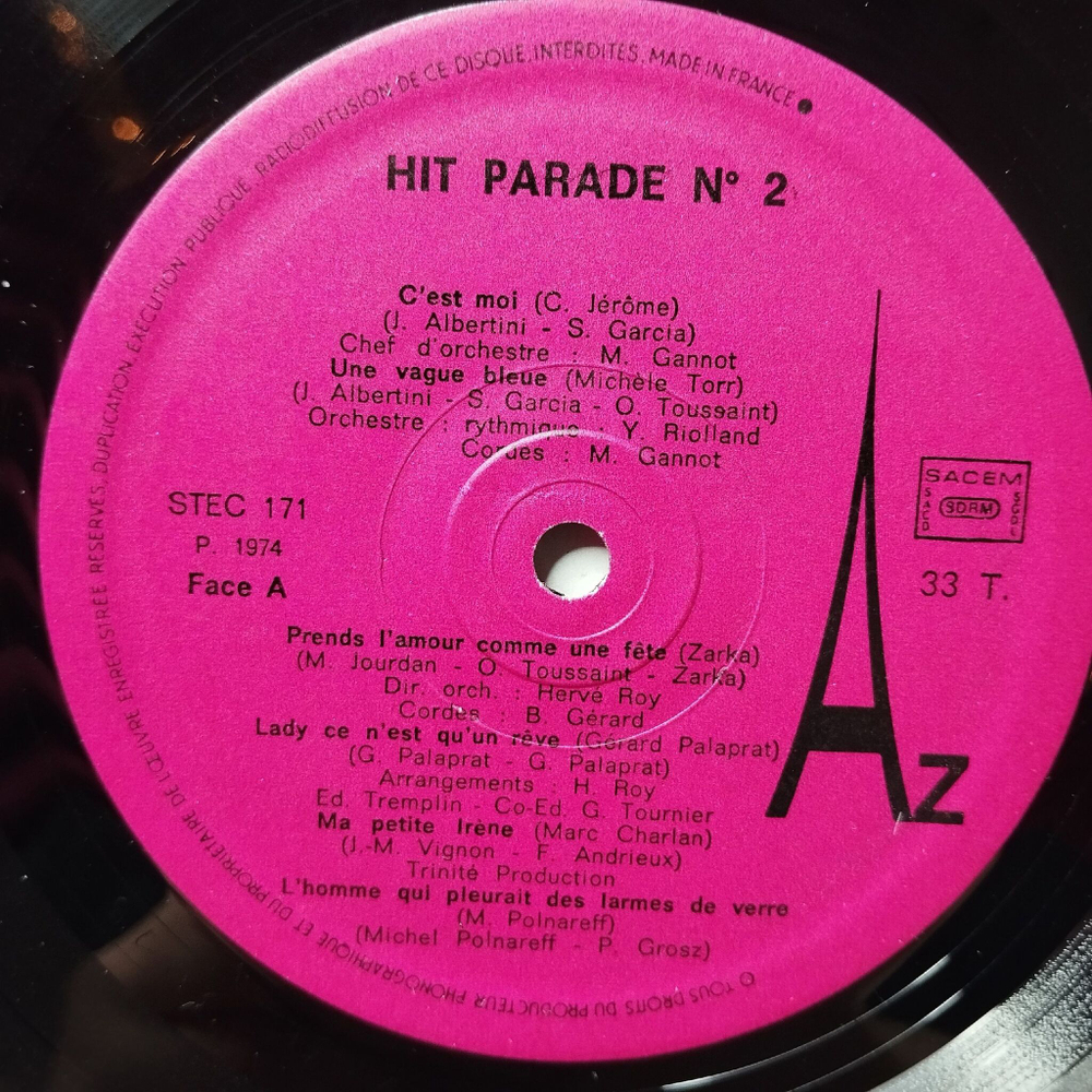 Винтажная виниловая пластинка LP Hit Parade № 1 Belong Today People (France 1974) Barry White