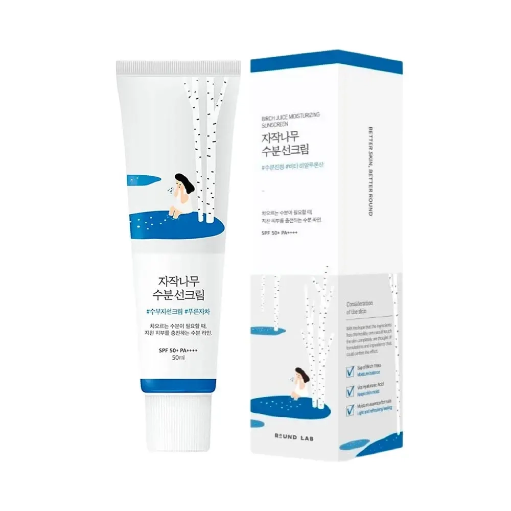 Крем солнцезащитный с березовым соком Round Lab Moisturizing sunscreen SPF 50+ PA++++, 50мл