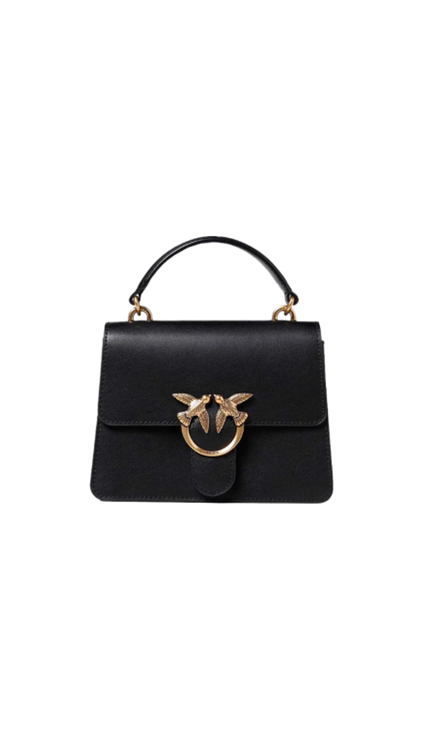 MINI LOVE BAG ONE TOP HANDLE LIGHT SIMPLY – black gold