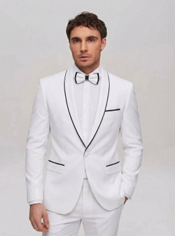 Мужской смокинг двойка (белый) А56