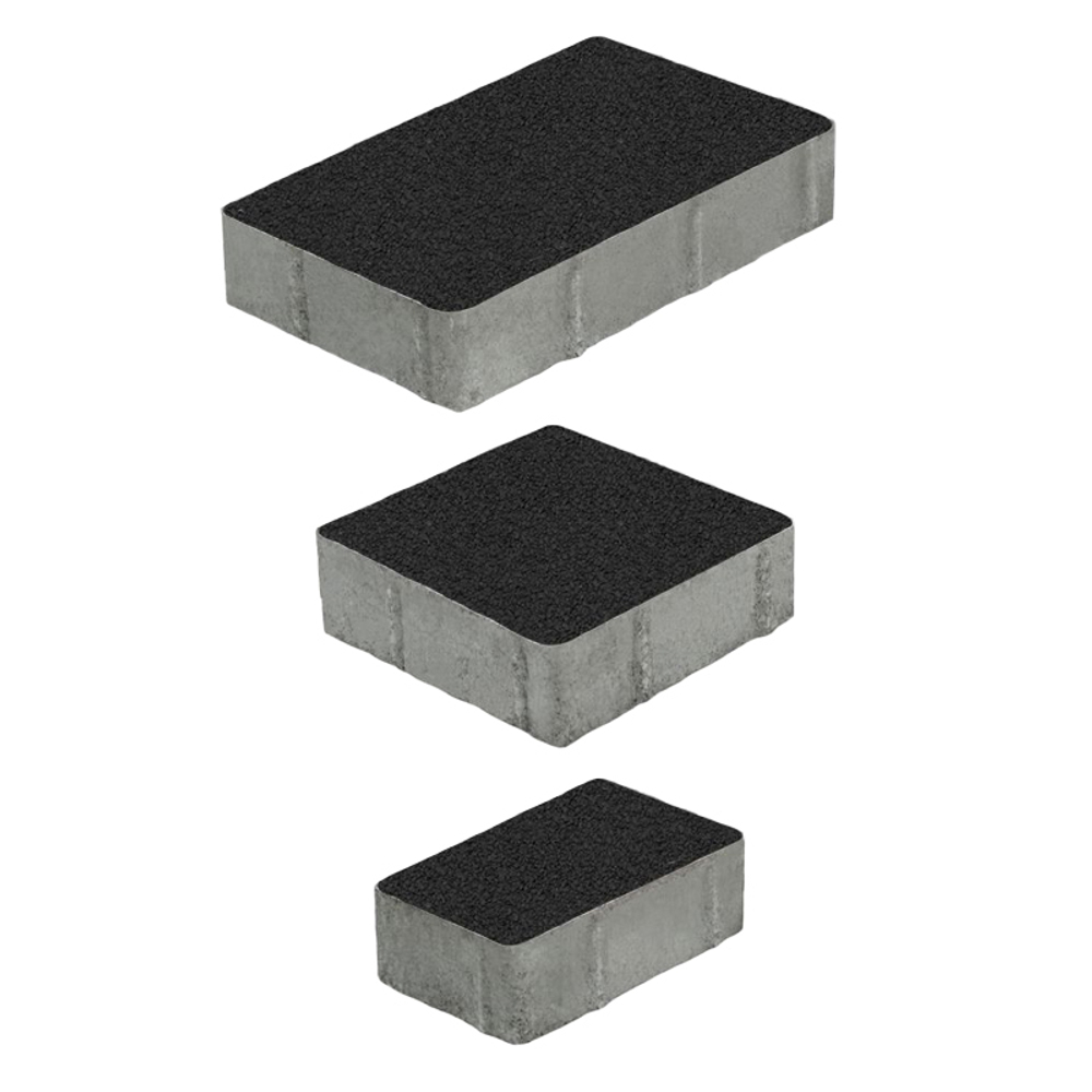 Тротуарная плитка СТАРЫЙ ГОРОД - Гранит Черный, комплект из 3 видов плит