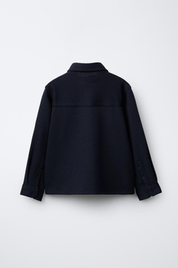 ZARA РУБАШКА С КАРМАНОМ, ТЕМНО-СИНИЙ