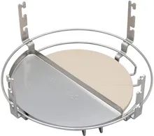 Керамический угольный гриль Monolith Two.55, 43 см, с ножками и столиками, чёрный