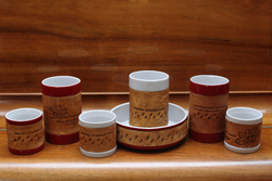 Малая фарфоровая пиала или миска для завтрака с берестой. Коллекция Достоевская или Старорусская